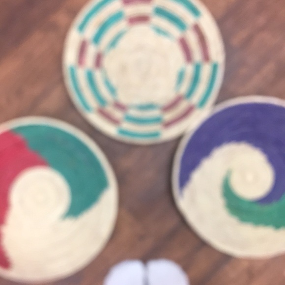 Southwest style boho coil/woven basket - Picture 2 of 2